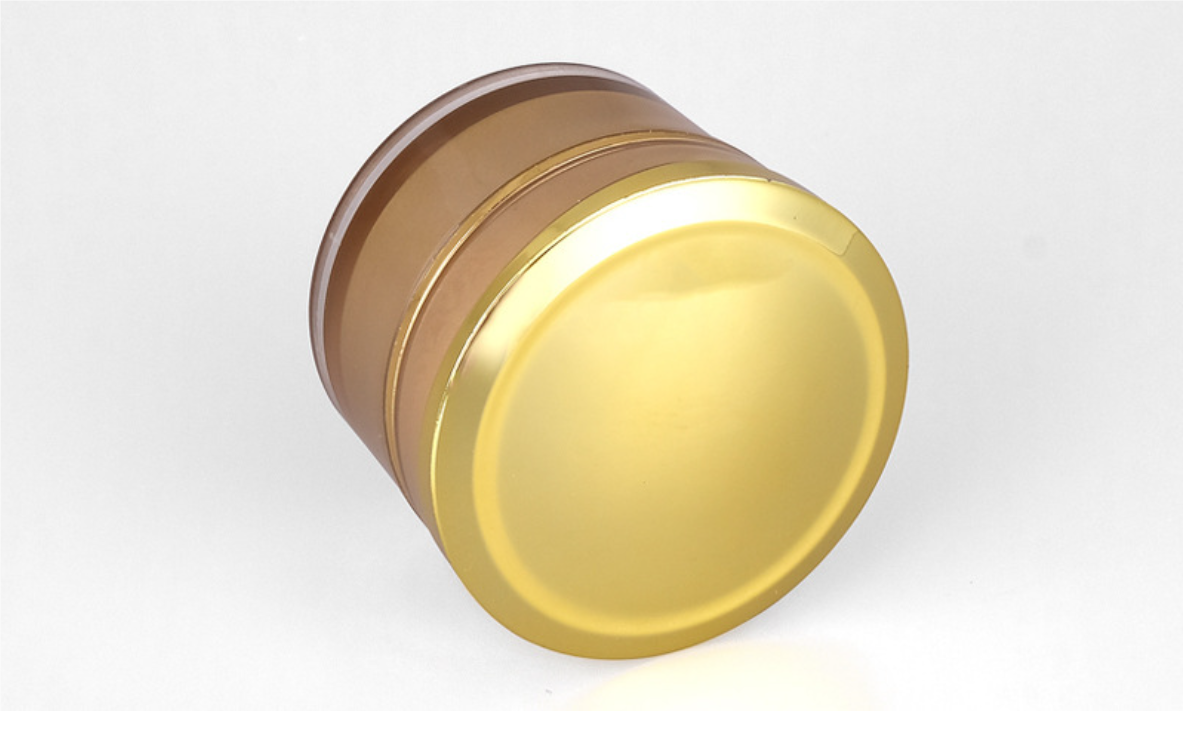 Cosmetic packing empty colorful double wall white 50 acrylic round jar gold cosmetic cream jar wholesale