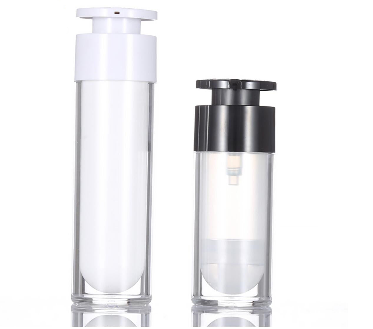 Wholesale airless cosmetic bottle 15ml 30ml 50ml airless pump bottle cosmetic plastic bottle