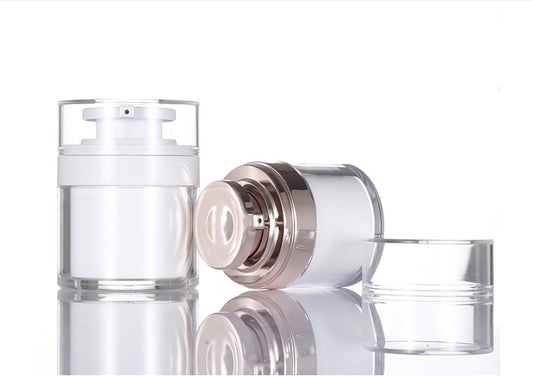 cosmetic skin care packing transparemt plastic airless press pump cream jar 15g 30g 50g