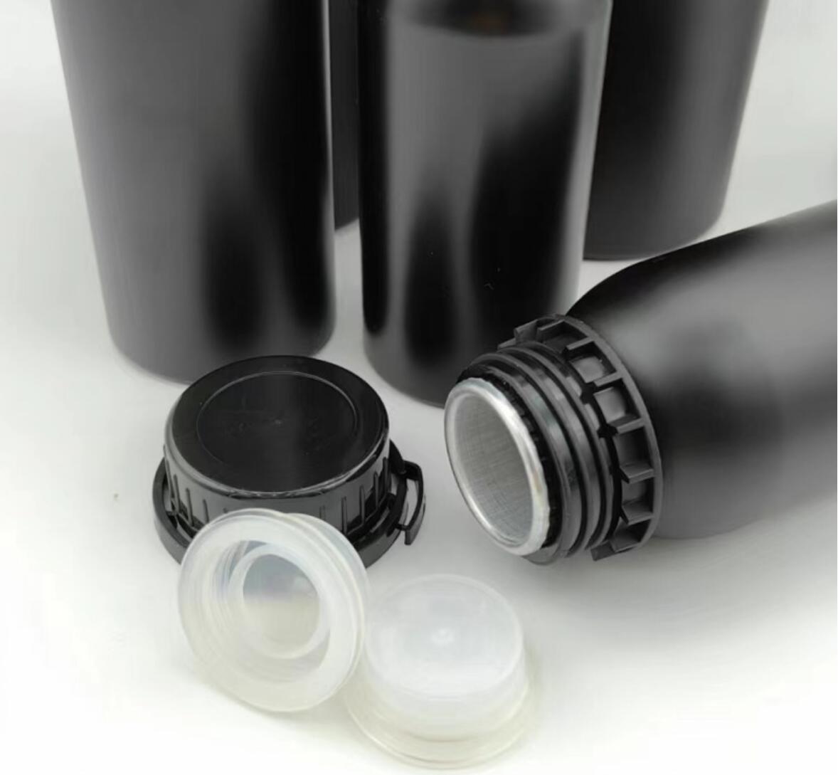 2024 high quality black aluminum essential oil bottle 50ml 100ml 200ml 250ml 300ml 500ml 1000ml   wholesale