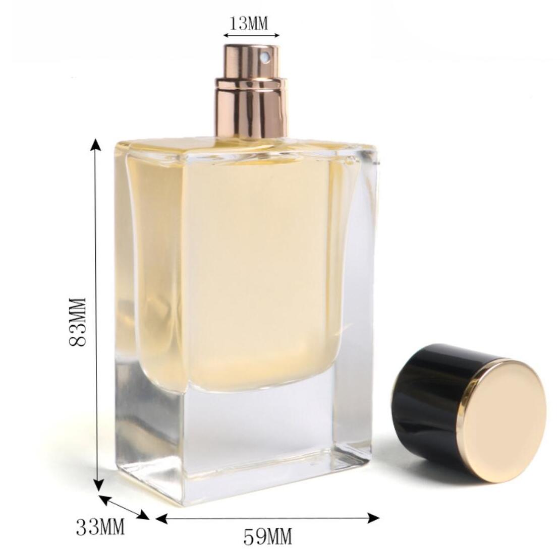 Hot selling high quality square thick bottom 75ml  perfume glass bottle with pump sprayer